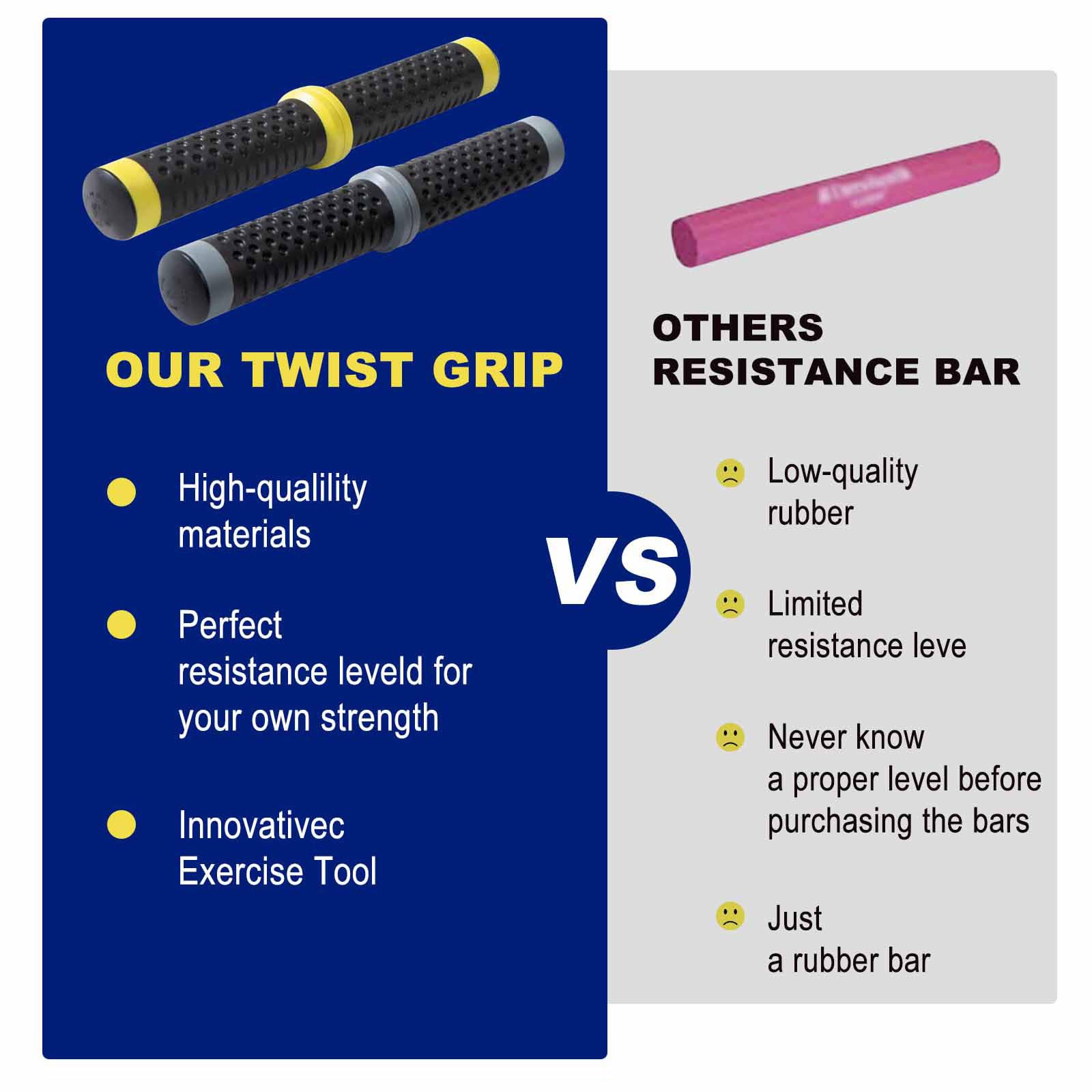 Agarre giratorio para barra de resistencia: barra de resistencia para terapia física, entrenador de fuerza de agarre giratorio, barras ejercitadoras de mano, fortalecedor de brazos, muñecas y codos