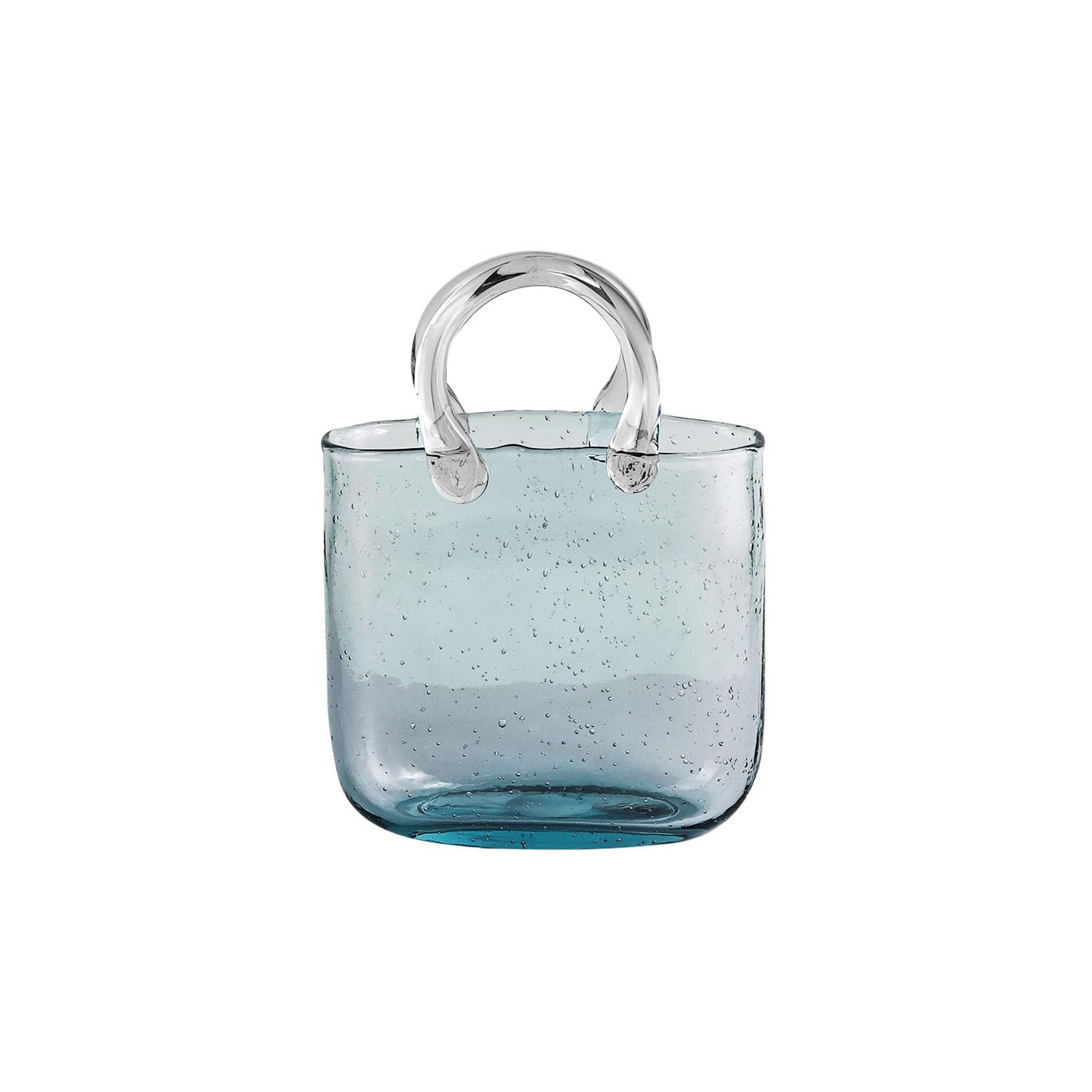 MINGZHE Jarrones de Cristal Pecera, Florero de Cristal, Florero con Burbuja para Decoración del Hogar, Boda, Florero único con Asa Y Burbujas para Decoración del Hogar, Jardín, Boda(Azul)