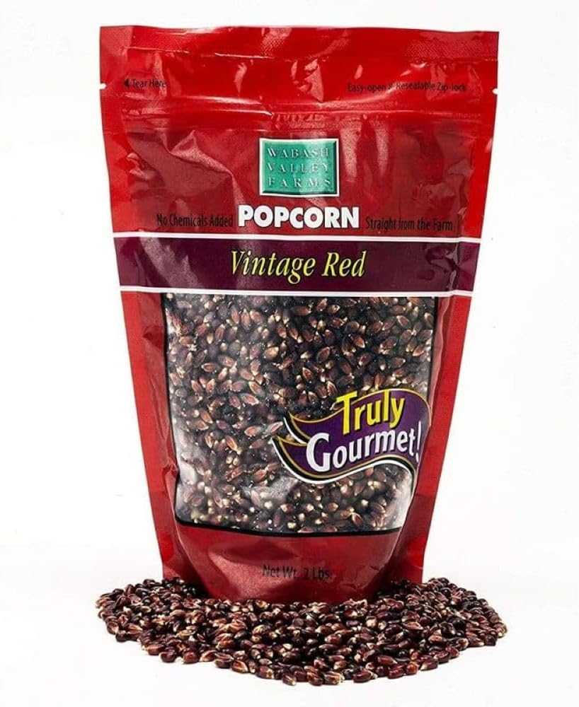 Wabash Valley Farms Gourmet Popcorn Popper, Aluminum Popcorn Pot With Nylon Gears and Wabash Valley Farms Popcorn Kernels - Vintage Red Kernels, Non-GMO Popping Corn (2 lbs)