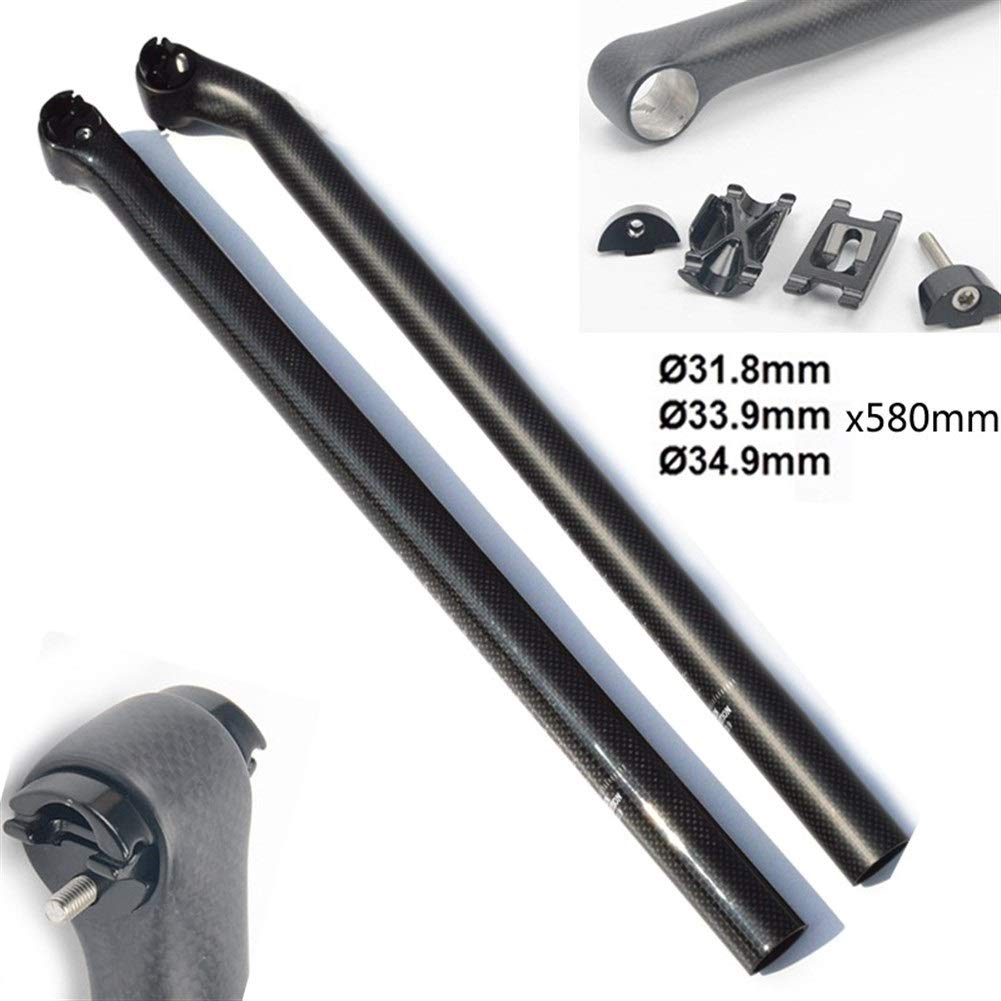 Spring FedersattelstüTze,Fahrrad SattelstüTze 3K volle Carbon-Faser Folding Fahrrad-Sattelstütze 31,8 33,9 34,9 mm 580 mm Carbon-MTB Fahrrad-Sattelstütze Offset 5/25 Grad Radfahren Teile