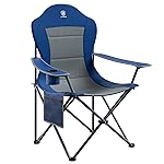 EVER ADVANCED Folding Camping Chair with High Back Padded 2 Pack Oversized Portable Lawn Chairs Lightweight Sturdy Steel Foldable Outdoor Camp Chair for Adults,Grey
