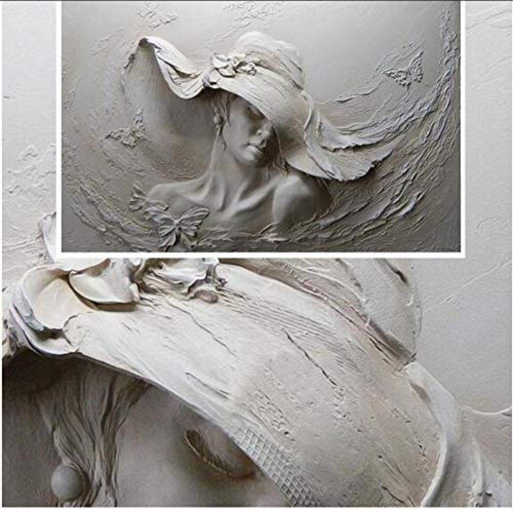 XHXI Carta da parati personalizzata 3D stereoscopico in rilievo grigio bellezza pittura a olio moderna arte astratt Carta da parati fotomurali poster murale Soggiorno camera letto sfondo-250cm×170cm