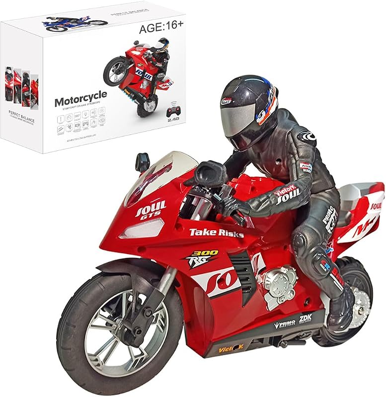 FunXylophy Remote Control Motorcycles,1/6 Scale 2.4GHz RC Dual-Motor Electric Two-Wheel Self-Balancing Motorcycle Model with Six-Axis Gyroscope (RTR Version)