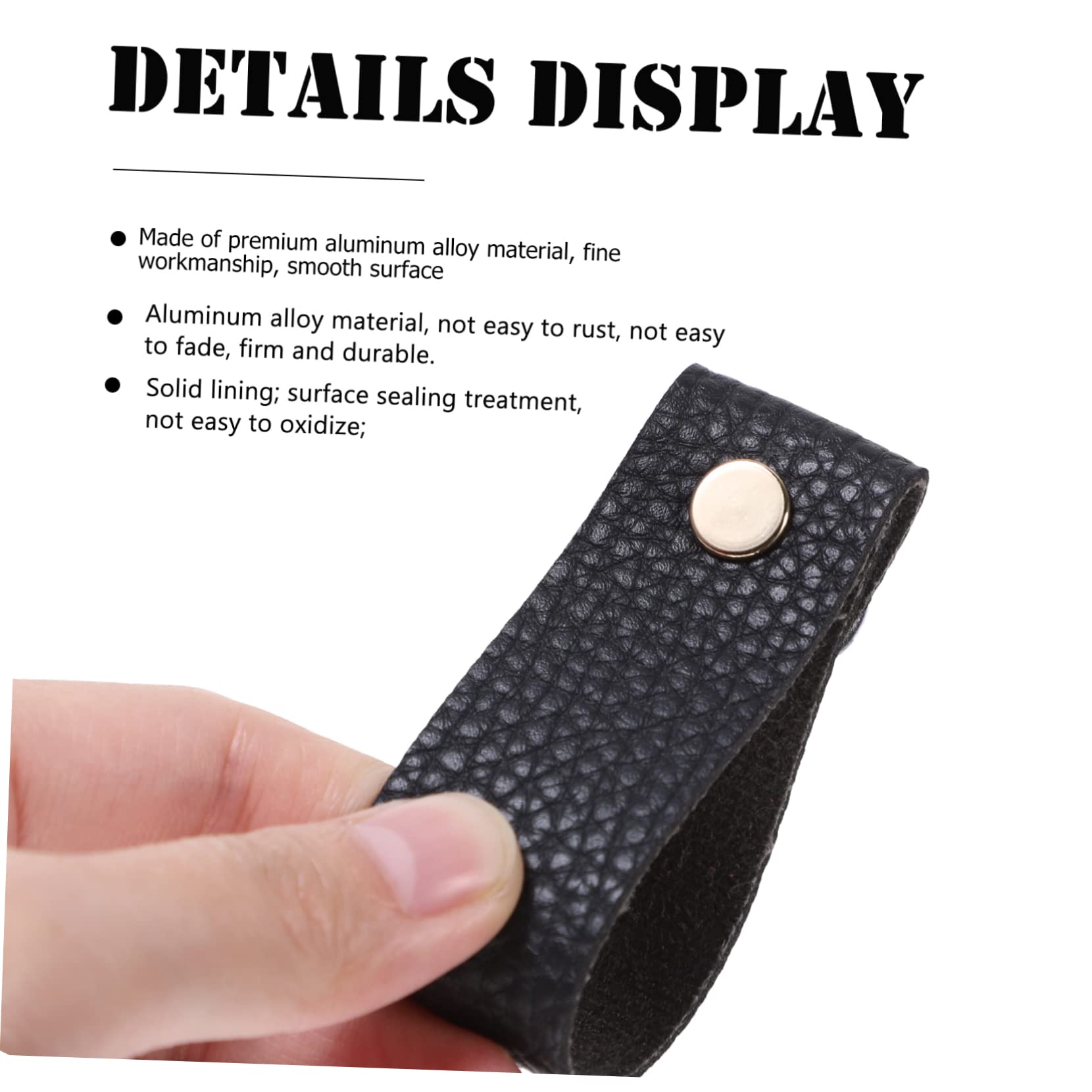 BESTonZON 16pezzi Pomelli Per Pelle Pu Anticollisione Maniglie Per Mobili e Comò Per Arredamento Casa e Sicurezza Texture Liscia Nera