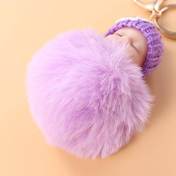 その他 PERMPOOM DOLL KEYCHAIN Doll Pom Pom Keychain Cute Fluffy Doll Keychain Pompom Women