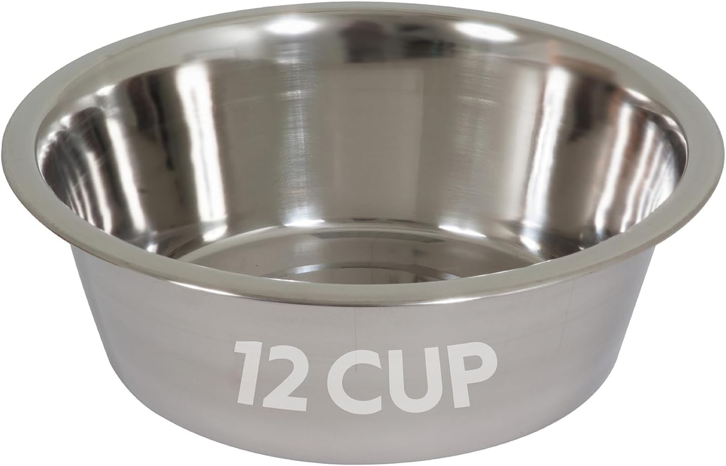 Petmate 12-Cup Stainless Steel Dog Bowl for Durable Feedings