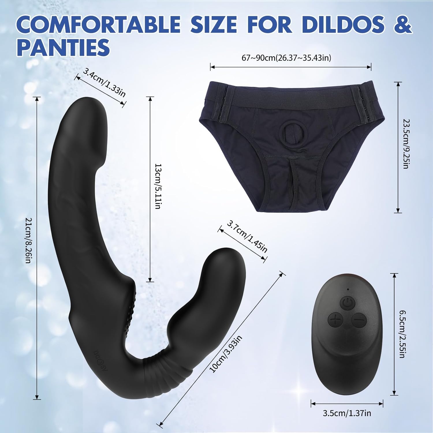 Dildo vibrante Senza Spalline con Telecomando, Dildo Doppio Pene Fallo Indossabile, Sex Toys Vibratore per Donna Stimolatore Clitorideo Anale,Toys Sessuali Strap on per Coppie Uomo Donna Lesbica