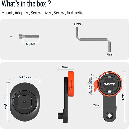 Miniatura 9 de sincetop Soporte para teléfono de bicicleta, Tapa de vástago de bicicleta de montaña Soporte para teléfono, Abrazadera universal de aluminio para