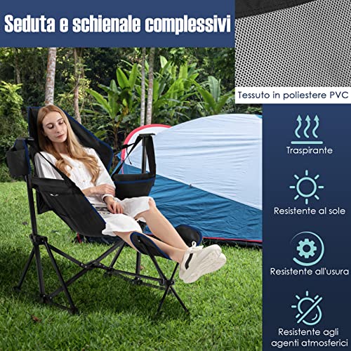 COSTWAY Sedia a Dondolo da Esterno Portatile