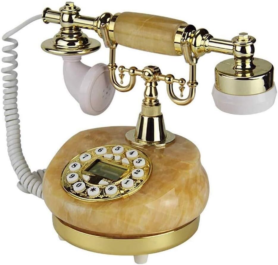 Wired Fixed Retro Phone Creative Craft Phone Caller ID Ringtone A Key Request for Office Home Living Room Antique Fixed