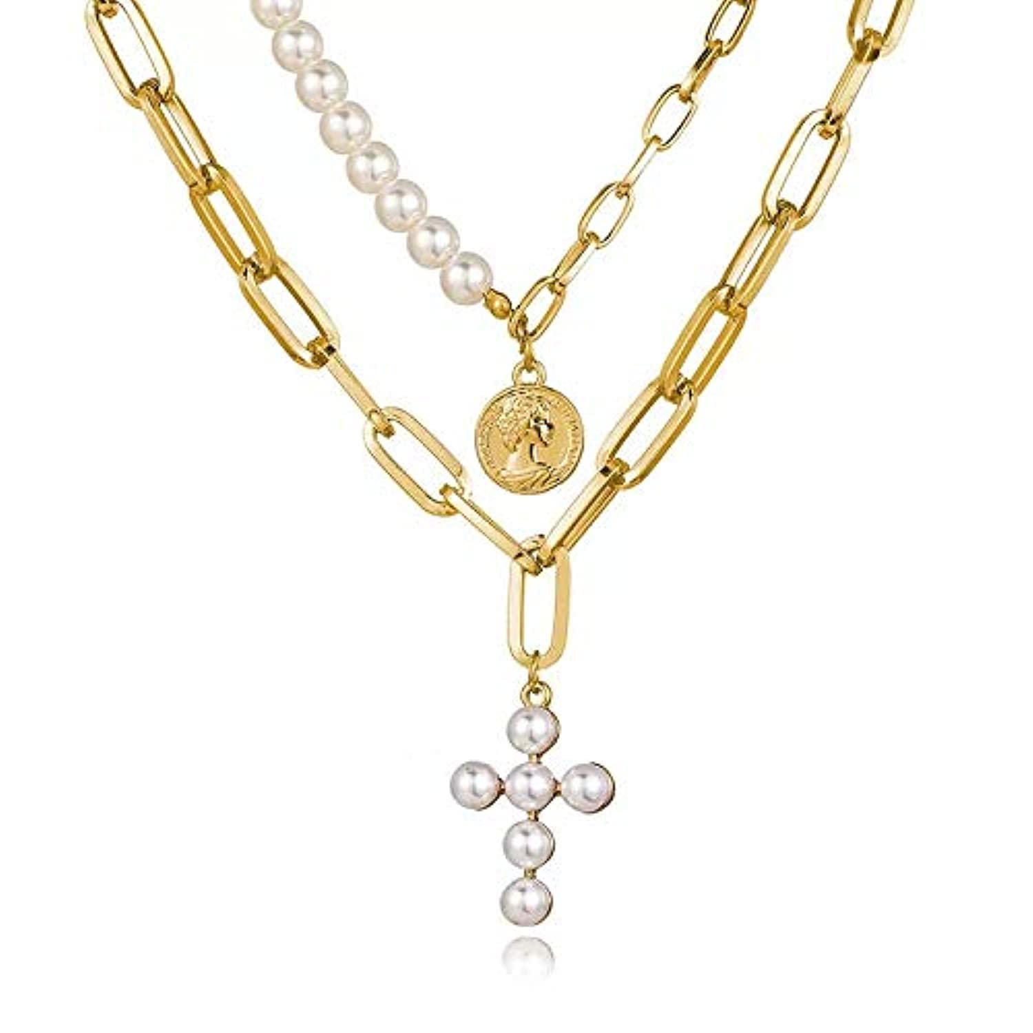 YouBella Jewellery Gold Plated Pearl Studded Necklace Jewellery Set with Earrings for Girls/Women (B08KHBZSW6) Amazon Price History, Amazon Price Tracker