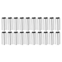 Vista 26 de MECCANIXITY Tuerca de acoplamiento redonda, rosca hembra M4x0.7mm 30mm de rosca, conector de manga redonda para varilla de barra de tubo, tuerca