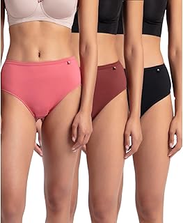 1406 Women's High Coverage Super Combed Cotton Mid Waist Hipster with Concealed Waistband and Stay Fresh Treatment (Pack of 3_Colors & Prints May Vary) Price in India
