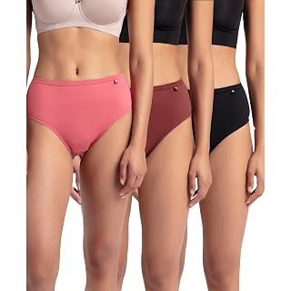 Jockey 1406 Women High Coverage Super Combed Cotton Hipster with Concealed Waistband and StayFresh Treatment_(Pack of 3, Colors & Prints May Vary)