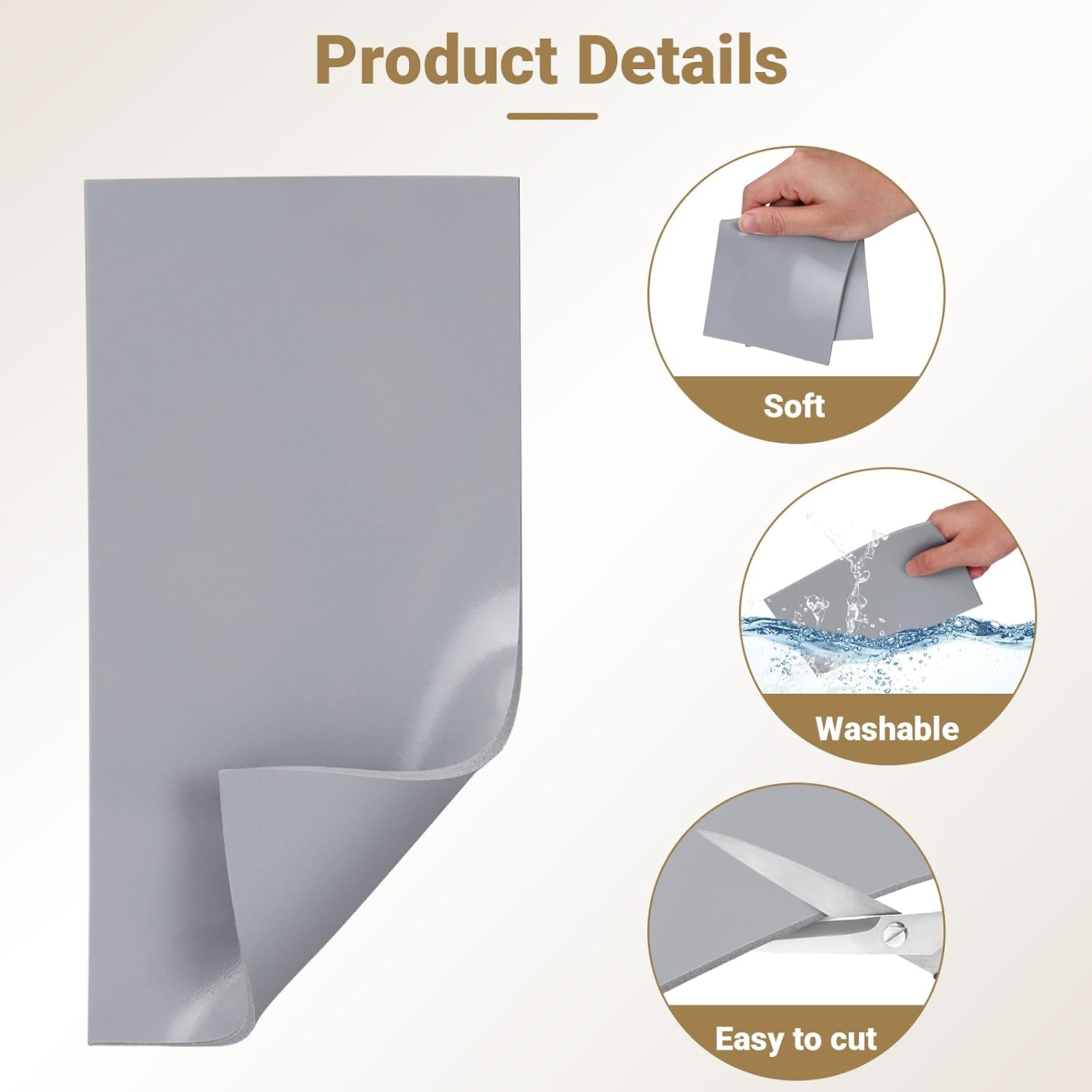 4 Pcs Silicone Heat Press Pad, Heat Resistant up to 536°F, for HTV Transfer, Sublimation, Hat Press & DIY Projects, Double-Sided Use Heat Press Accessories for Home & Small Business, Grey