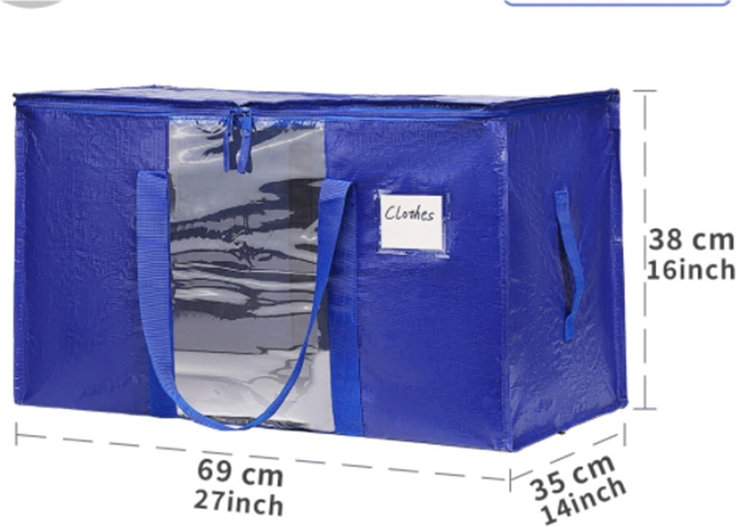 Storage Bag for Clothes Bedding Storage Bag with Double Handles Clothing Moving Supplies Storage Tote Bag Storage Container(Blue)
