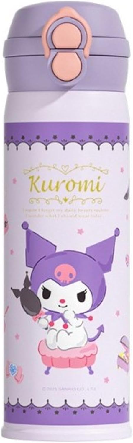 Kuromi Stainless Steel Insulated Water Bottle (Spout & Straw) 480ml