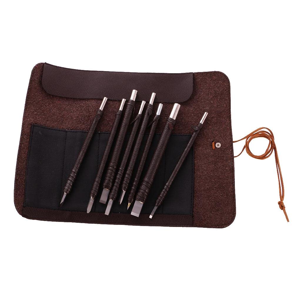 MERISHOPP Set Of 8 Chisel Stone Wood Carving Seal Engraving Set Hobby Craft Tool-image-23