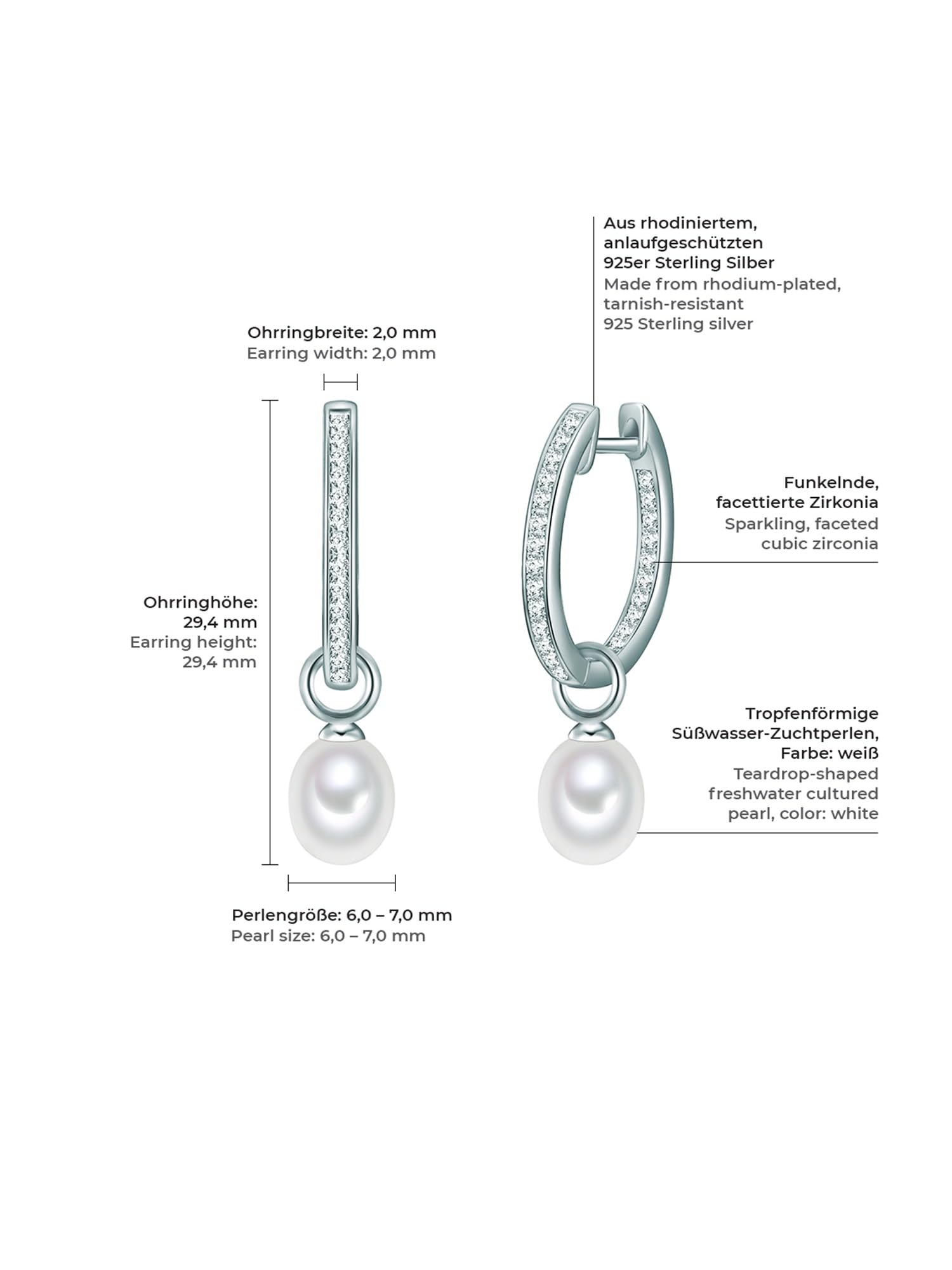 Valero Pearls Damen Ohrringe 925/- Sterling Silber