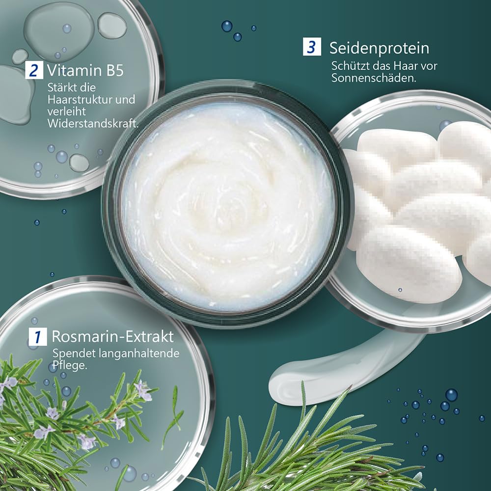 SH-RD Protein Haarcreme | Leave-in Pflege für trockenes, brüchiges Haar | Mit Vitamin B5 & Rosmarin | Anti-Frizz Haarprotein & Reparierende Kur - 150ml