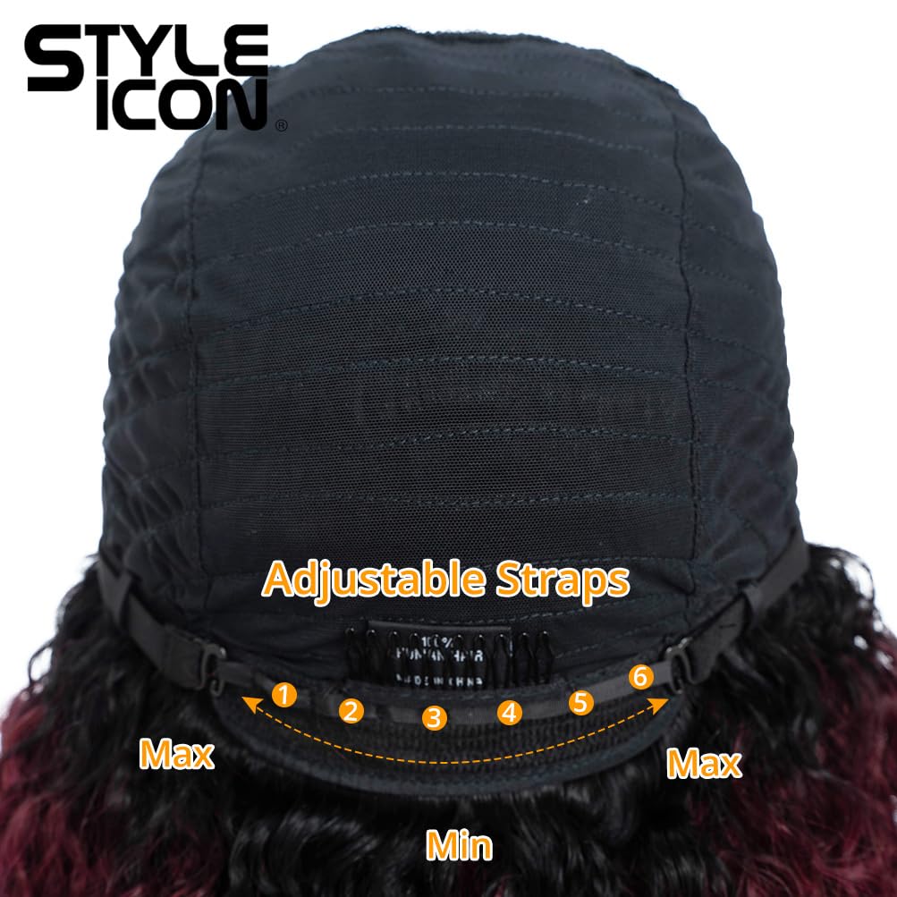 Pelucas afro de cabello humano, pelucas cortas y rizadas para mujeres negras, peluca con flequillo (12 pulgadas, TT1B/99J) 8
