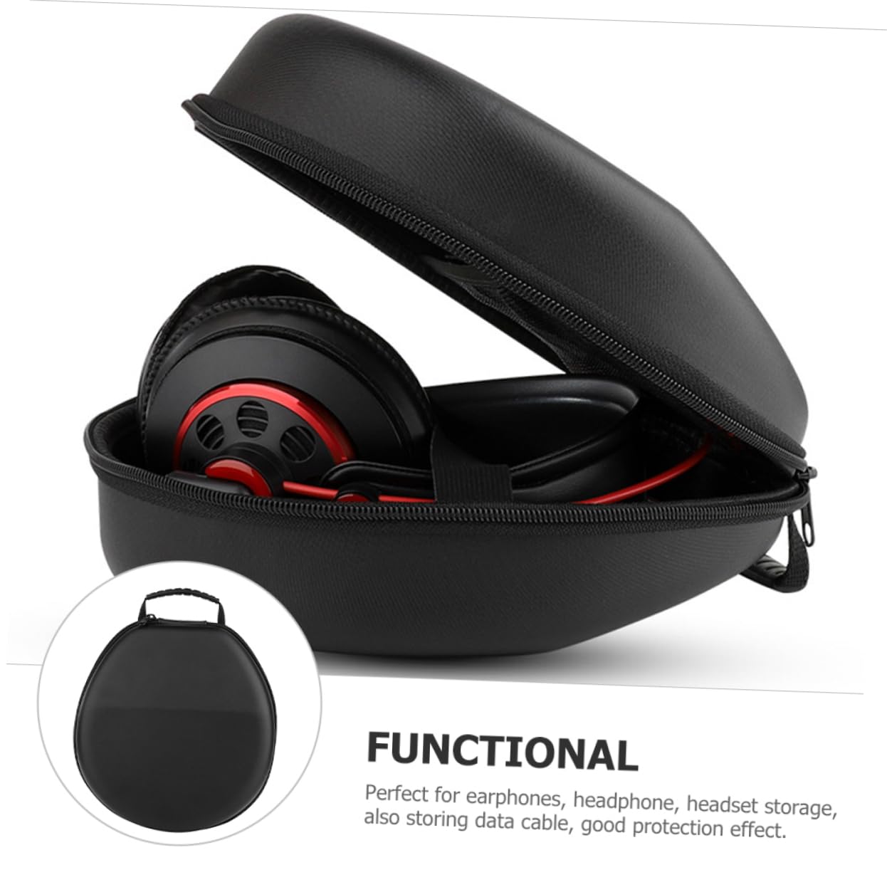 NUOBESTY Custodia Per Auricolari Portatili in Pu e Durevole Cerniera Per Evitare Cadute Per Riporre Cuffie e Accessori Elettronici Leggera e Trasportare
