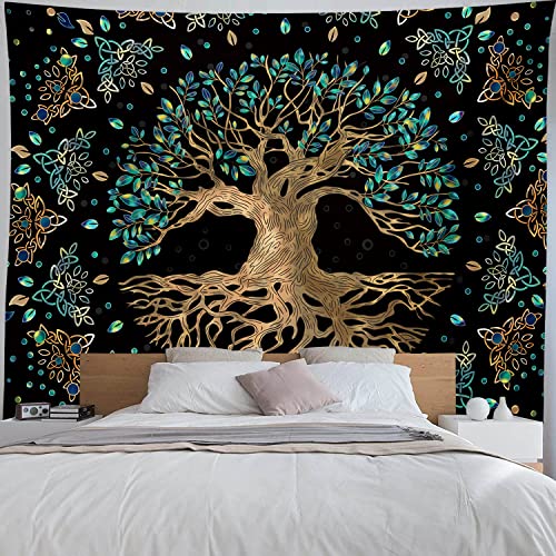 Xgxl Life Tree Tapestry Wall Hanging - Bohemian Hippie Wishing Tree Tapestries Psychedelic Wall Carpet Mystic Aesthetic Wall Tapestry For Living Room Bedroom thumb #3