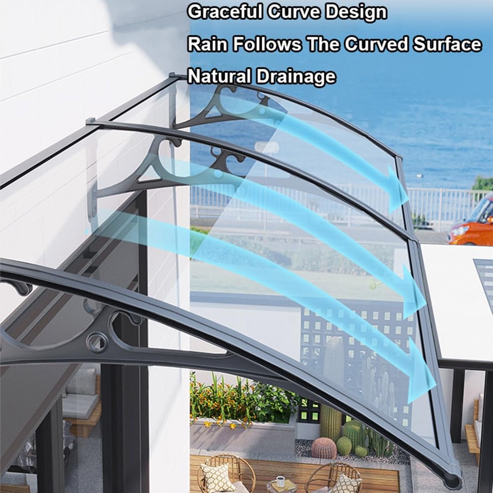 Toldo con soporte, refugio de lluvia para puerta y ventana al aire libre, ancho de 60300 cm (60 cm x 140 cm) y diseño Slish