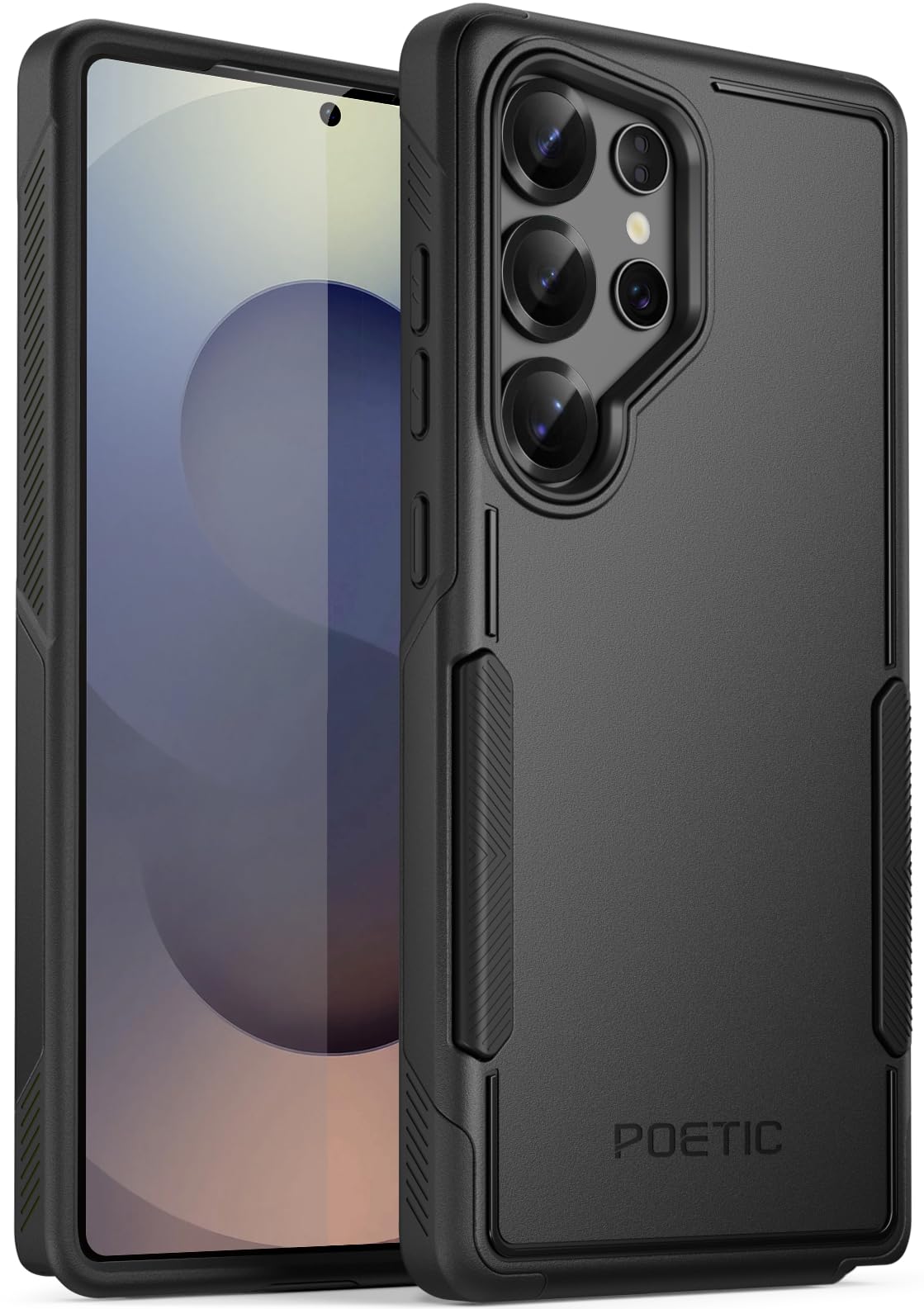 Poetic Neon Case for Samsung Galaxy S25 Ultra 5G, Dual Layer Heavy Duty Rugged Lightweight Slim Shockproof Protective Cover Phone Case, Black