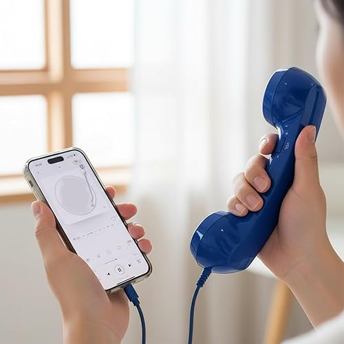 Miniatura 5 de 2026 New Retro Phone Handset for iPhone, Type-C Retro Telephone Wired Handsets Style Landline Handle Receiver for Cell Mobile Video Conferences,