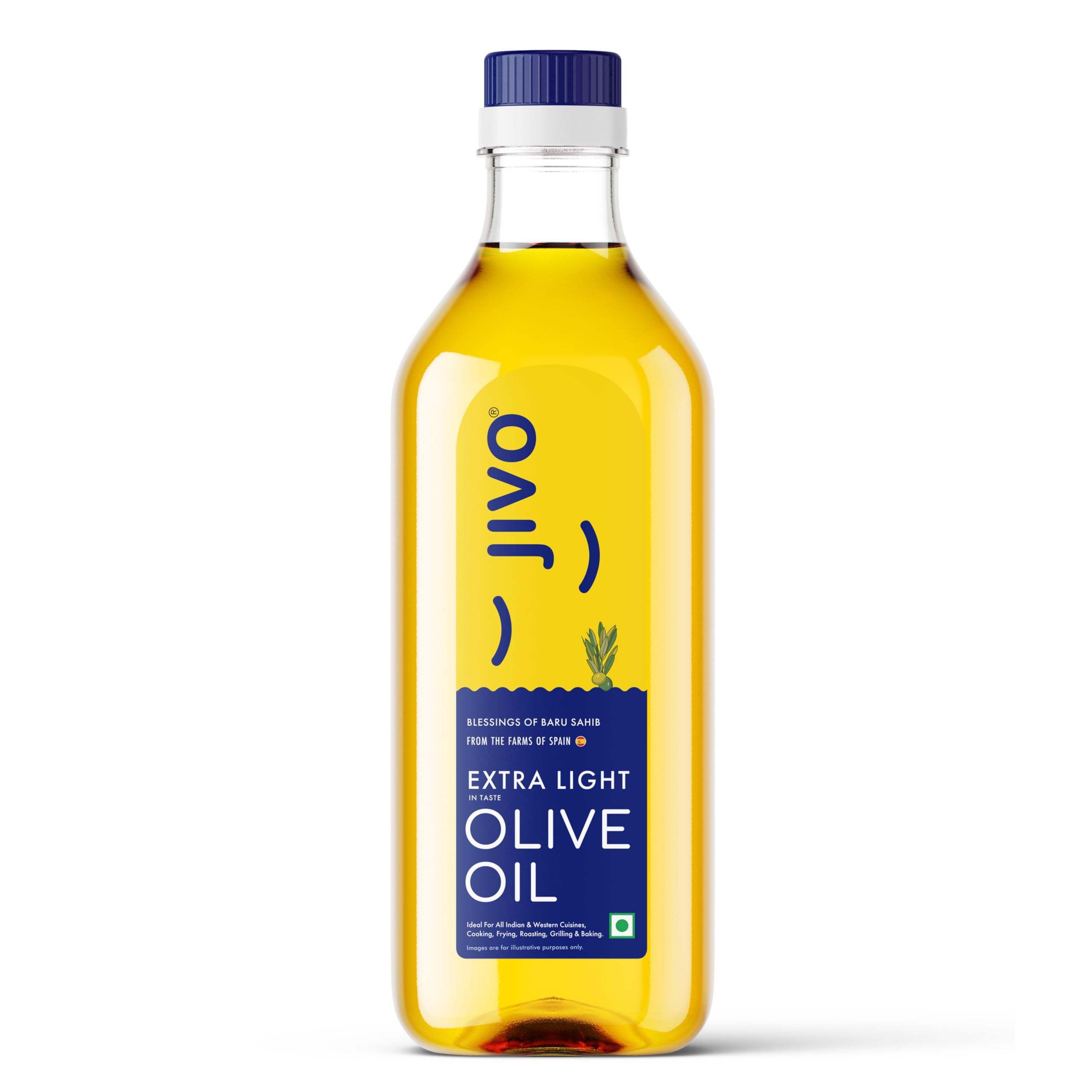 Jivo Extra Light Olive Oil 1 Litre | Imported from Spain | Everyday Cooking, Dressings, Salad, Soups, Dips, and Marinades All Culinary Uses | Light, Flavorful High MUFA & Rich in Antioxidants