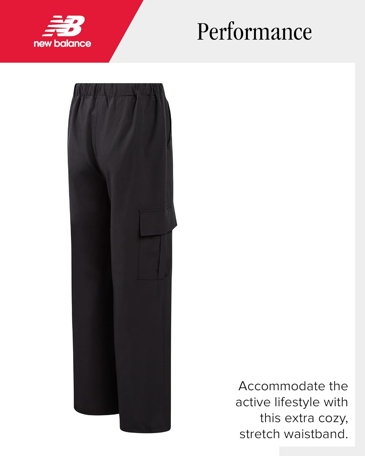 New Balance Active Girls Pants - Athletic Stretch Woven Wide Leg Joggers - Kids Dance School Cargo Pants (7-16) - Image 6