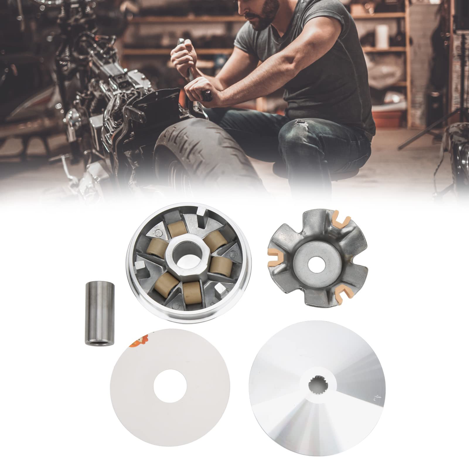 OUKENS Kit variador de carreras, kits variadores completos, accesorios de motocicleta de embrague delantero de motor para GY6-125 150 157CC