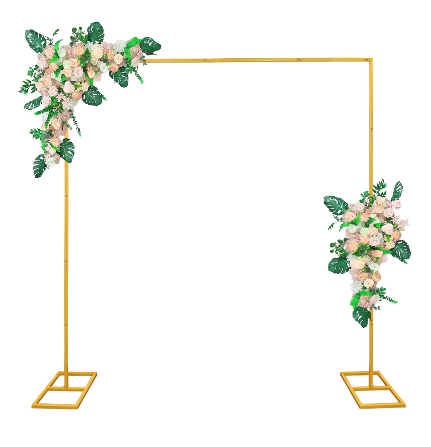 IKULE 9.9FT Gold Metal Wedding Arches for Ceremony Square Balloon Arch Stand Rectangular Backdrop Stand for Anniversary Birthday Party Bridal Shower Home Indoor Outdoor Decoration