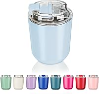 Vista 81 de Puraville Insulated Tumblers with Lid, 10 oz Travel Coffee Mug Stainless Steel Vacuum Cup, Leak Proof Reusable Double Walled Coffee Tumbler for Iced