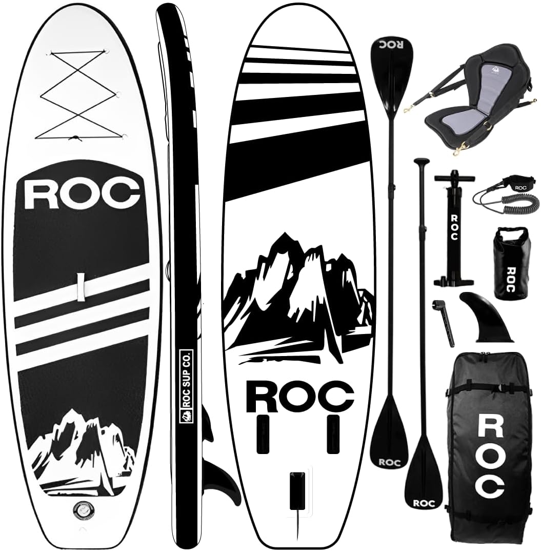 Polar Outdoors by Roc Inflatable Stand Up Paddle Board with Premium SUP Paddle Board Accessories, Wide Stable Design, Non-Slip Comfort Deck for Youth & Adults.