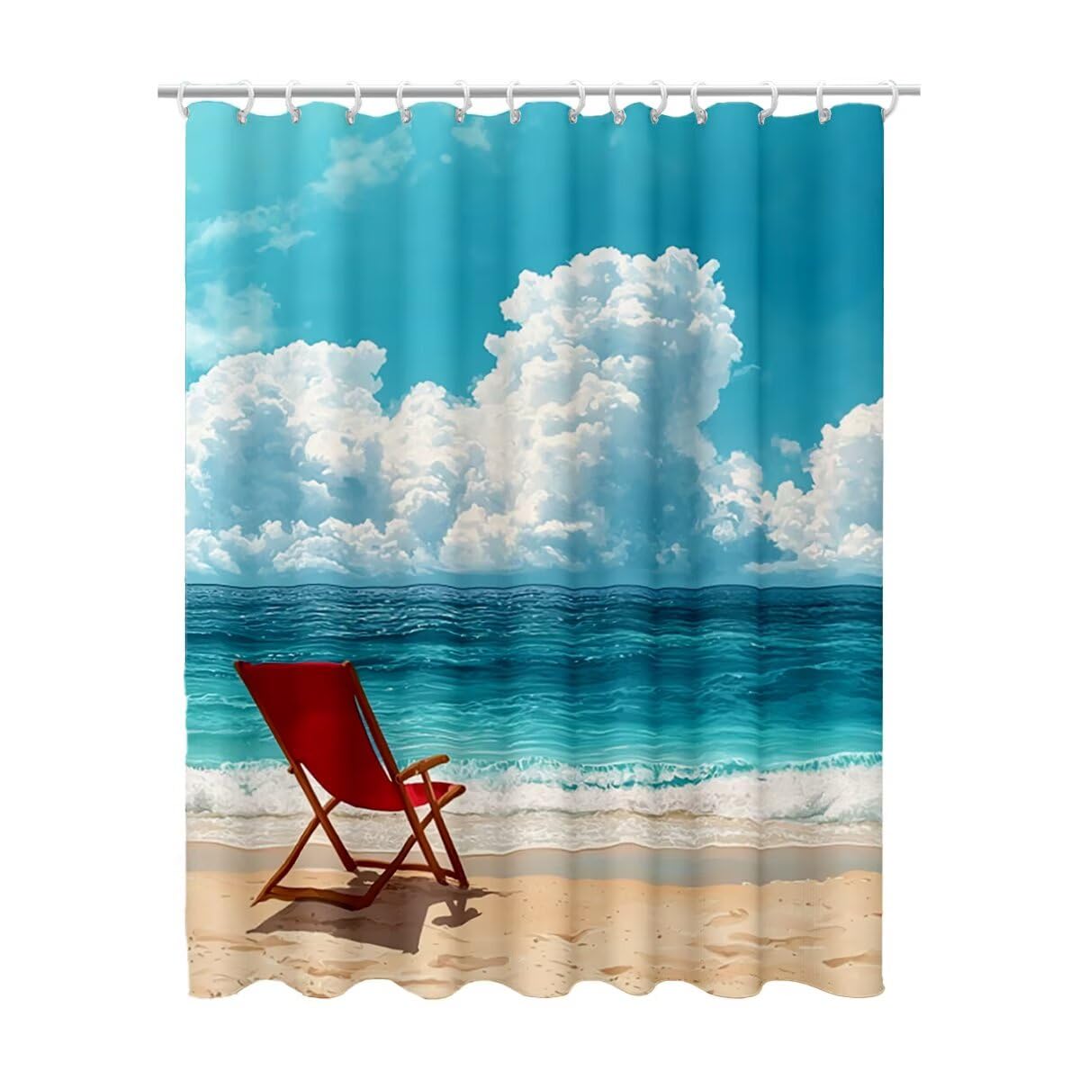Rideau de douche marine anti-moisissure tissu lavable imperméable 180x200 cm R-6