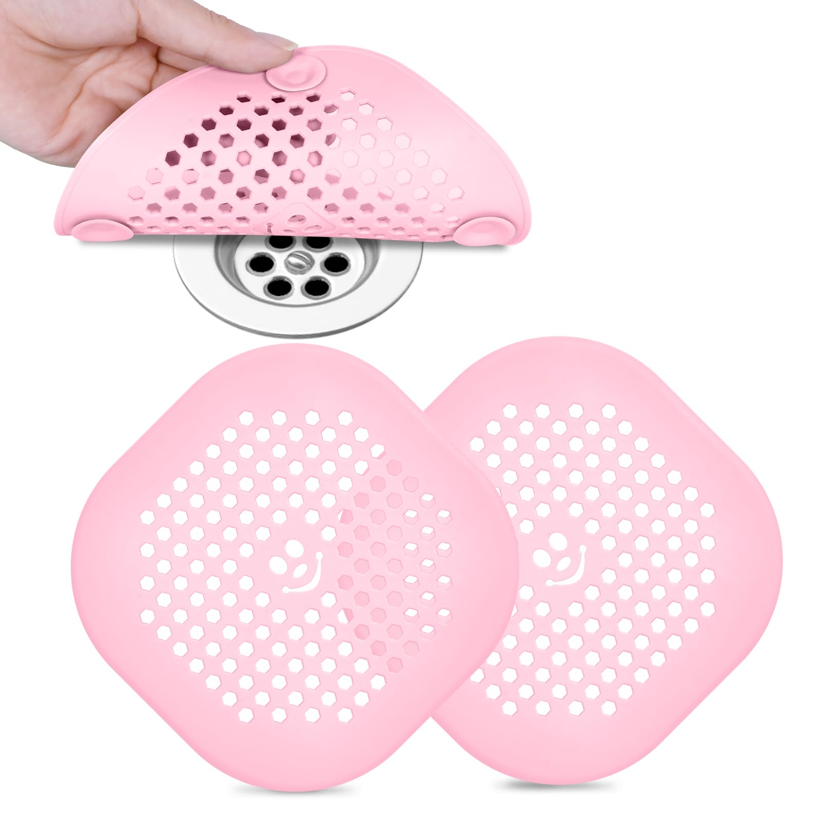 Flintronic 2 Stück Abflusssieb Silikon, Spülbecken Sieb, Haarsieb Dusche, Waschbecken Abfluss Spüle, Sink Strainer für Küche, Badewanne, Badezimmer