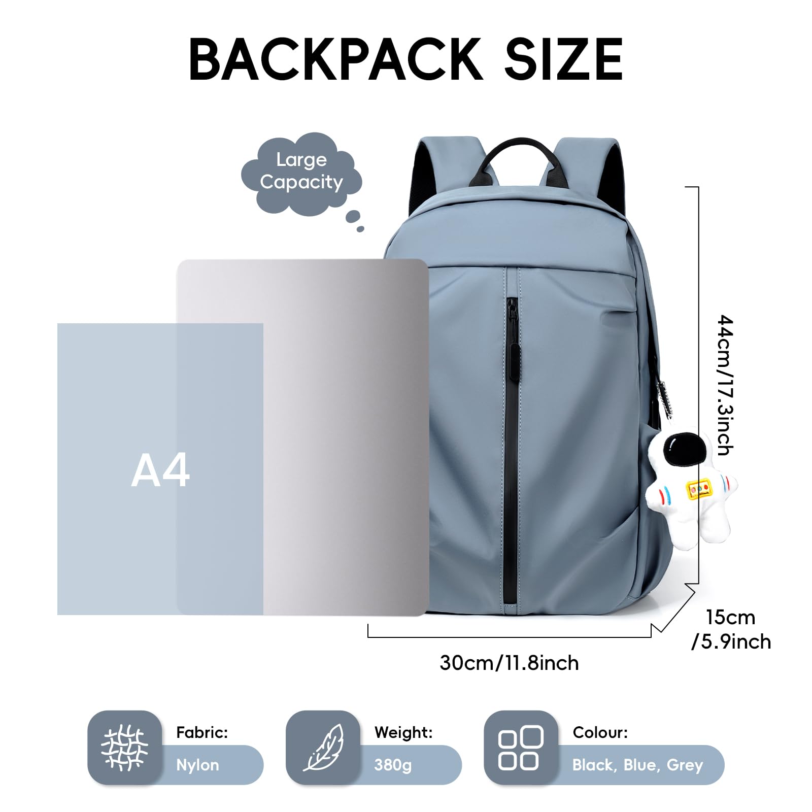 Amythe Zaino per Adolescenti, Zaini Casual Impermeabile Leggero per Laptop 14" per Uomo, Zaino Scuola Superiore e College per Ragazzi, Ideale per Università, Lavoro e Viaggi