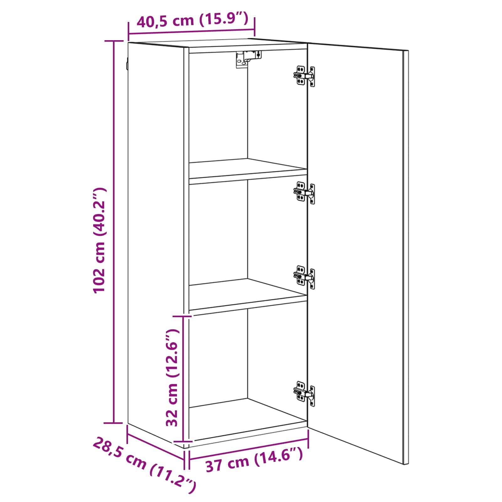 vidaXL Szafka pod telewizor 40,5 x 30 x 102 cm Stare drewno