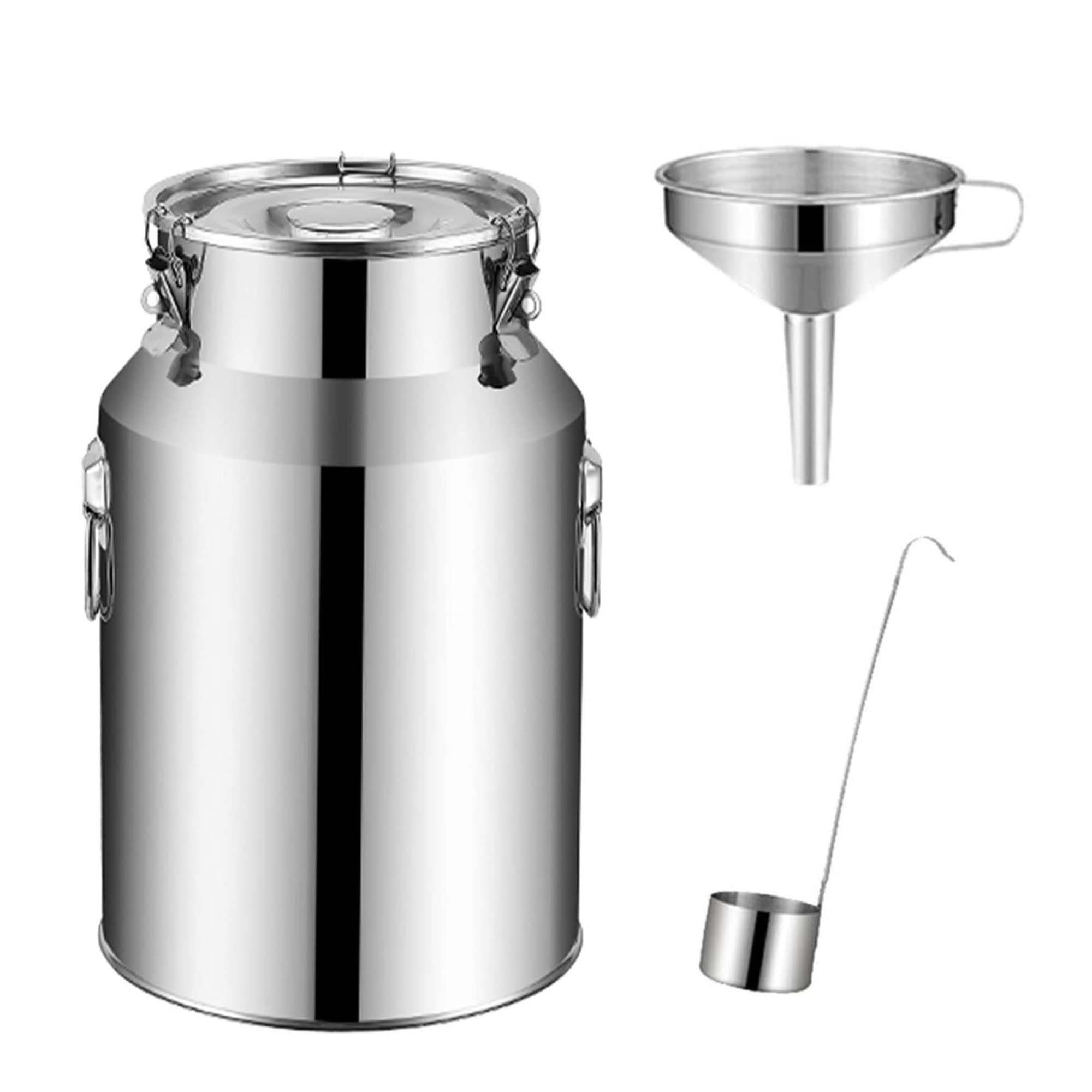 Bidon à lait en acier inoxydable robuste avec couvercle hermétique pour conservation durable
