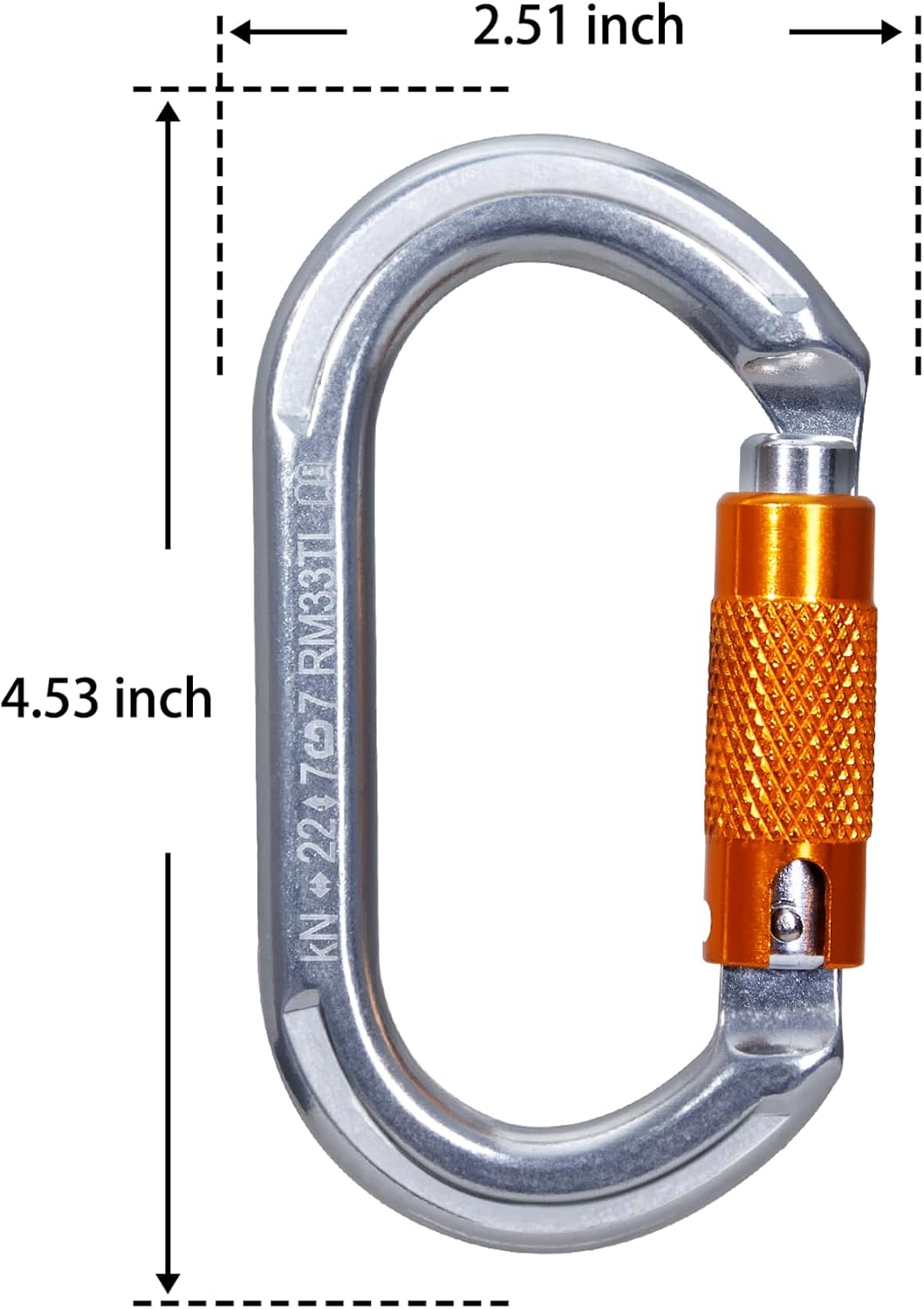 Auto Locking Climbing Carabiner Clips (22/25KN Twist Lock) or (28KN Screw Lock) Heavy Duty Carabiners for Rock Climbing, Camping, Rappelling, Hunting Equipment image 5
