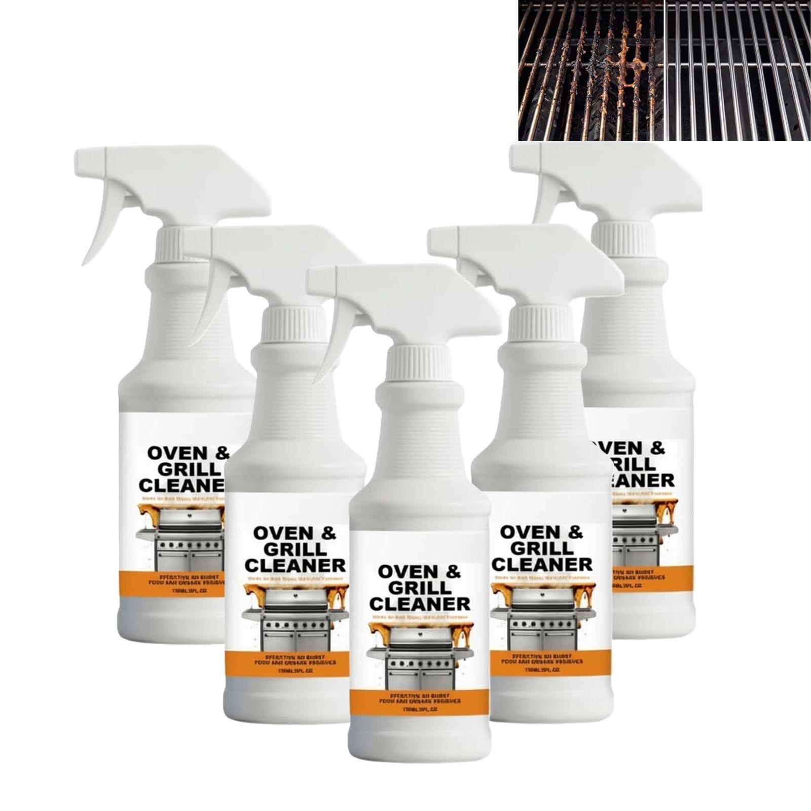 Küche Spray Fett Entferner, Edelstahl Reiniger, Heavy Duty Ofenreiniger, Luftfräter Reiniger Heavy Duty, Effektive Flecken Entferner Für Gebackene Lebensmittel Verbranntes Fett. (5PCS)