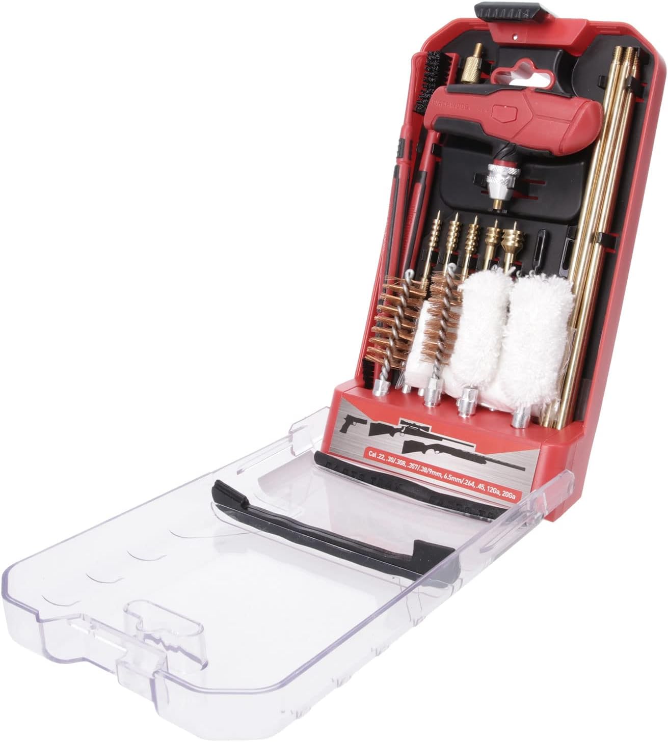 Birchwood Casey Universal Gun Cleaning Kit | Durable Versatile Gun Maintenance Cleaning Tools Set of 22 | Brushes, Mops, Jags, Patches, Rod, T-Handle, Magnetic Strip & Case Included