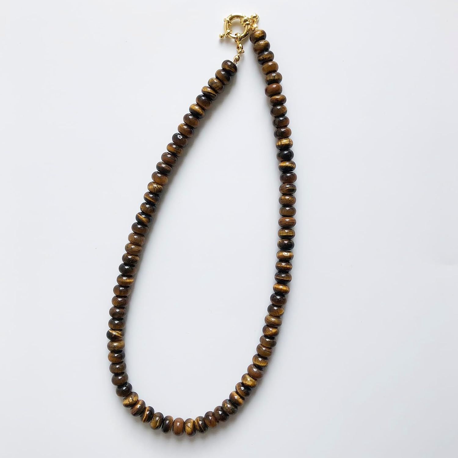 Beaded Gemstone Necklace for Women, Pure Color Boho Bead Choker Natural Stone Surfer Beach Rainbow Beads 18K Gold Plated DIY Handmade Jewelry Charm Trendy Birthday Gifts - Image 3