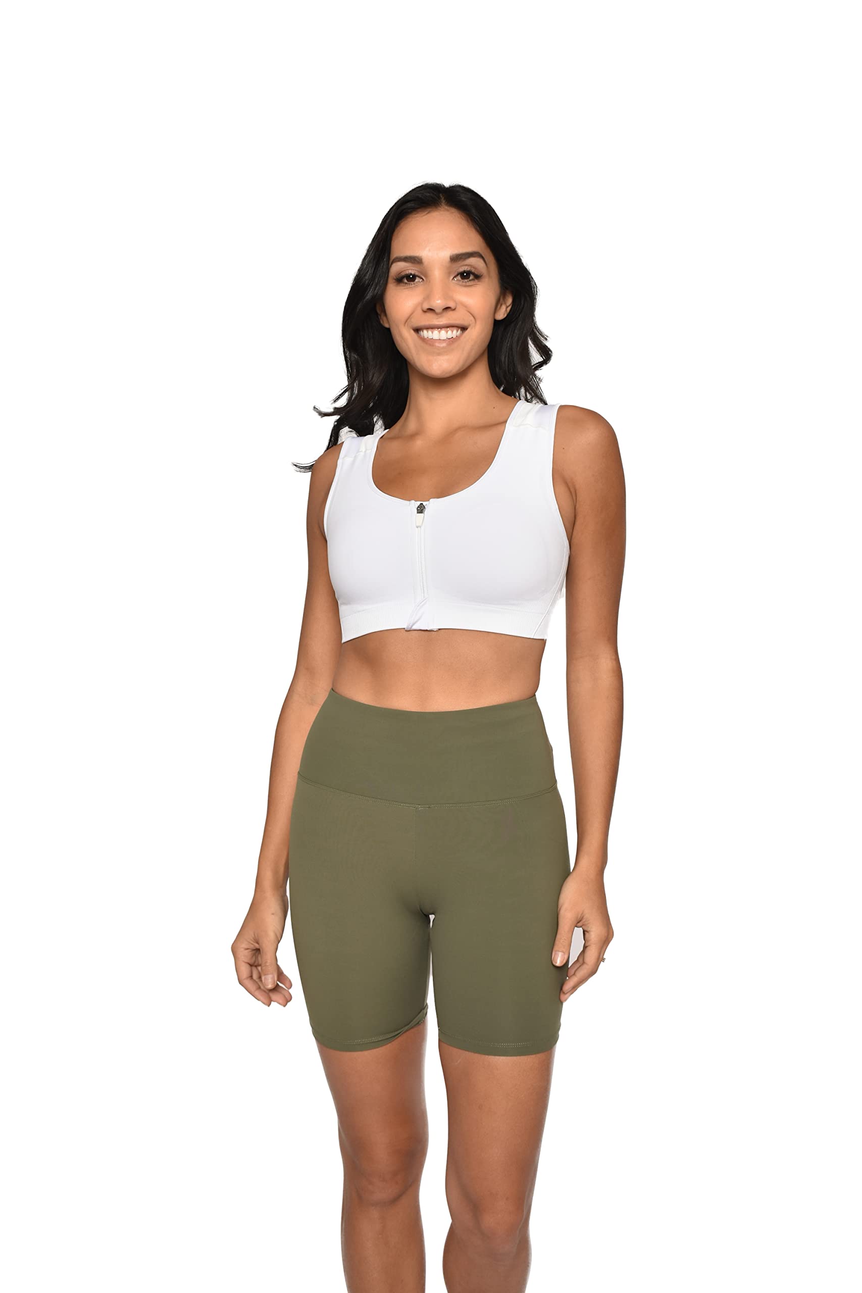 ALIGNMEDHigh Waist Bike Shorts for Women (Small, Olive)