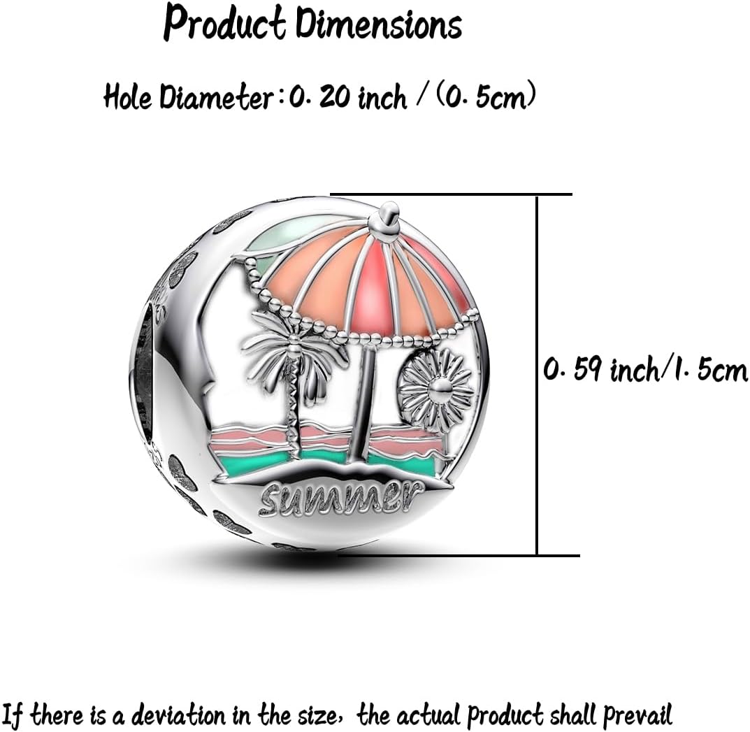 Summer coconut tree Charm Palm Tree Charms Pendant Beads Suitable for charm original bracelet jewelry making beads gift Jewelry Present for Women Family Friends. Lady's jewelry pendant. - Image 4