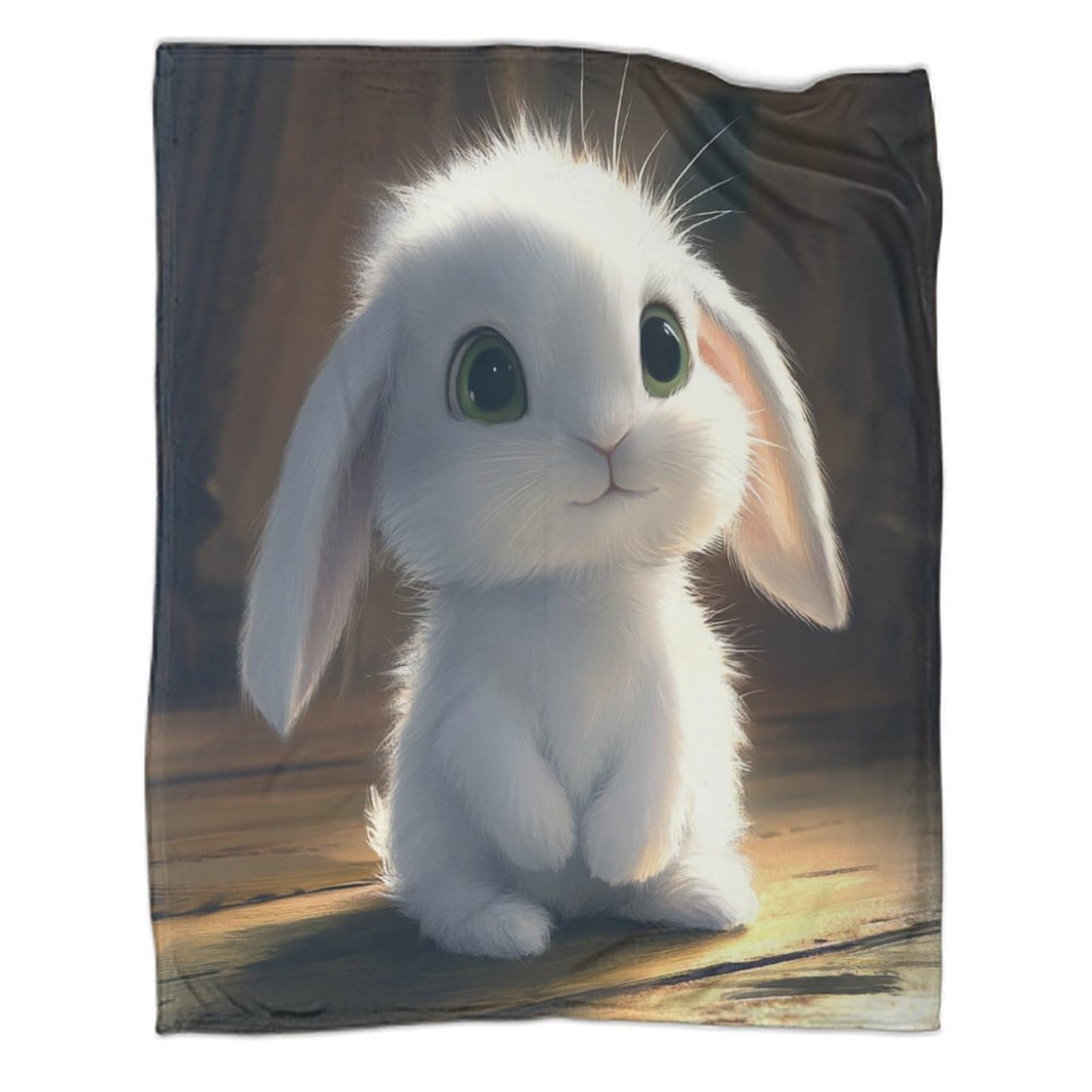 Couverture en flanelle lapin - Plaid polaire chaud chaude et douce pour adulte