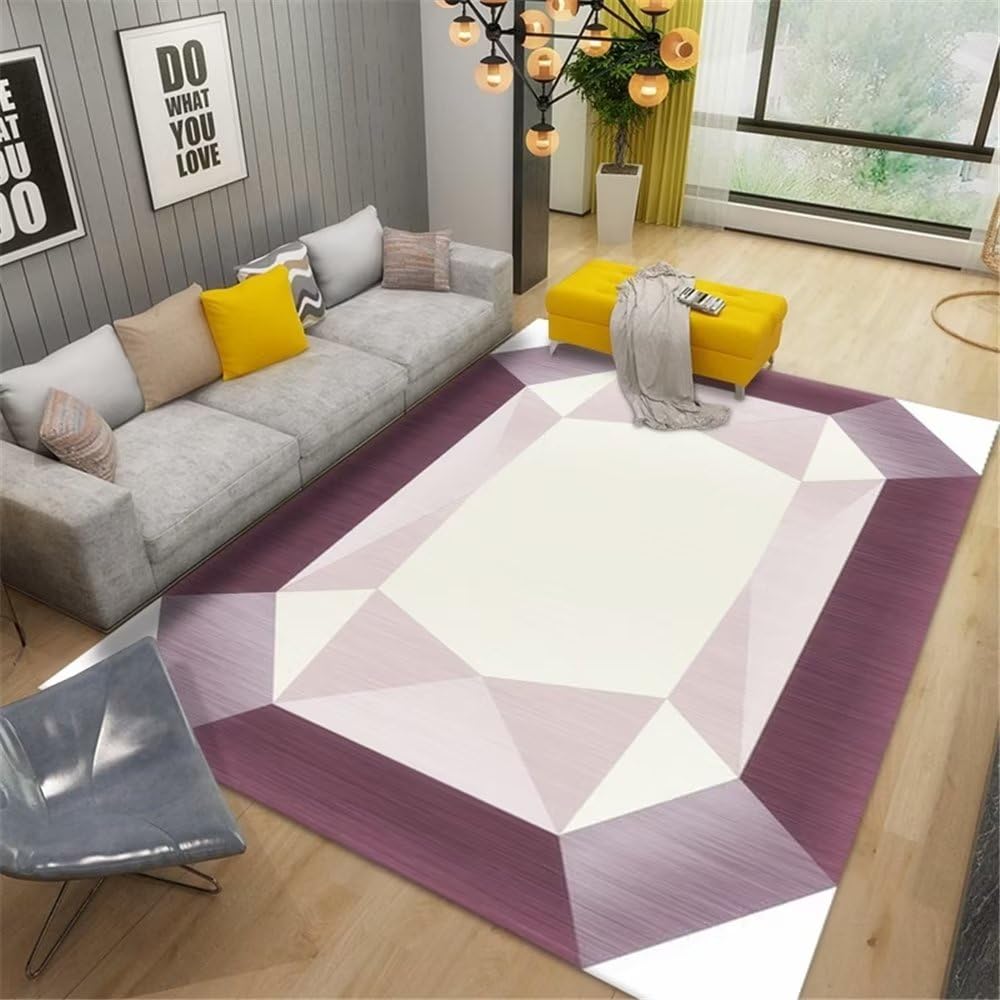 Tapis de salon pourpre antidérapant résistant aux jeux des enfants pour sécuriser vos sols