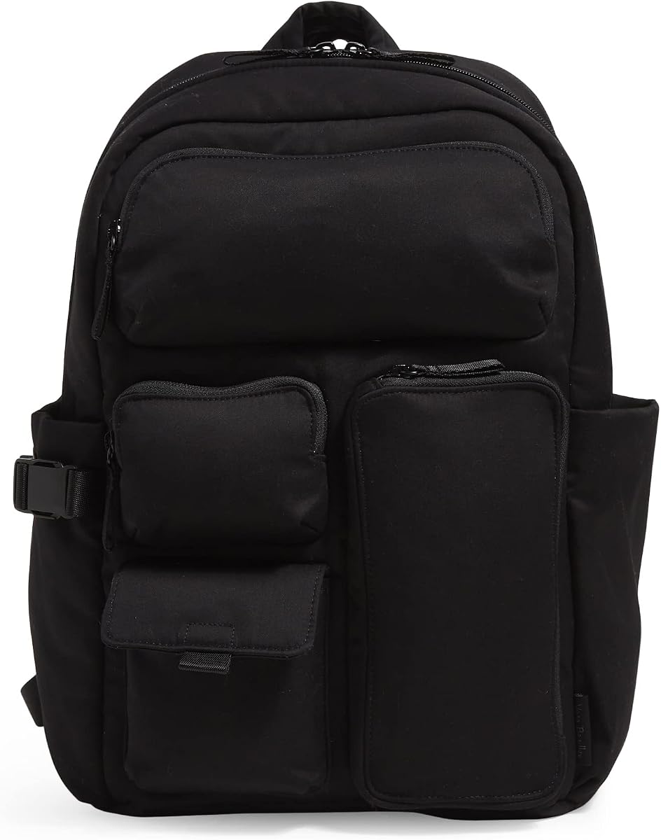 Mochila grande Cotton Utility para mujer, negro, talla única